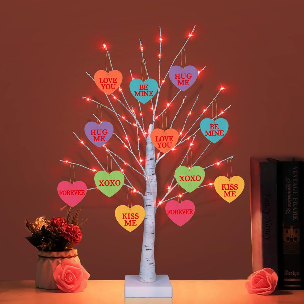 Lámpara LED Árbol de Corazones Decorativa de Mesa