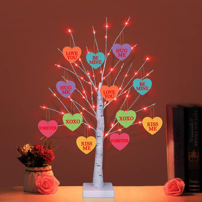 Lámpara LED Árbol de Corazones Decorativa de Mesa