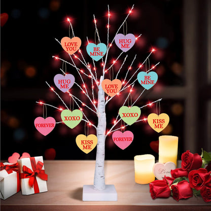 Lámpara LED Árbol de Corazones Decorativa de Mesa