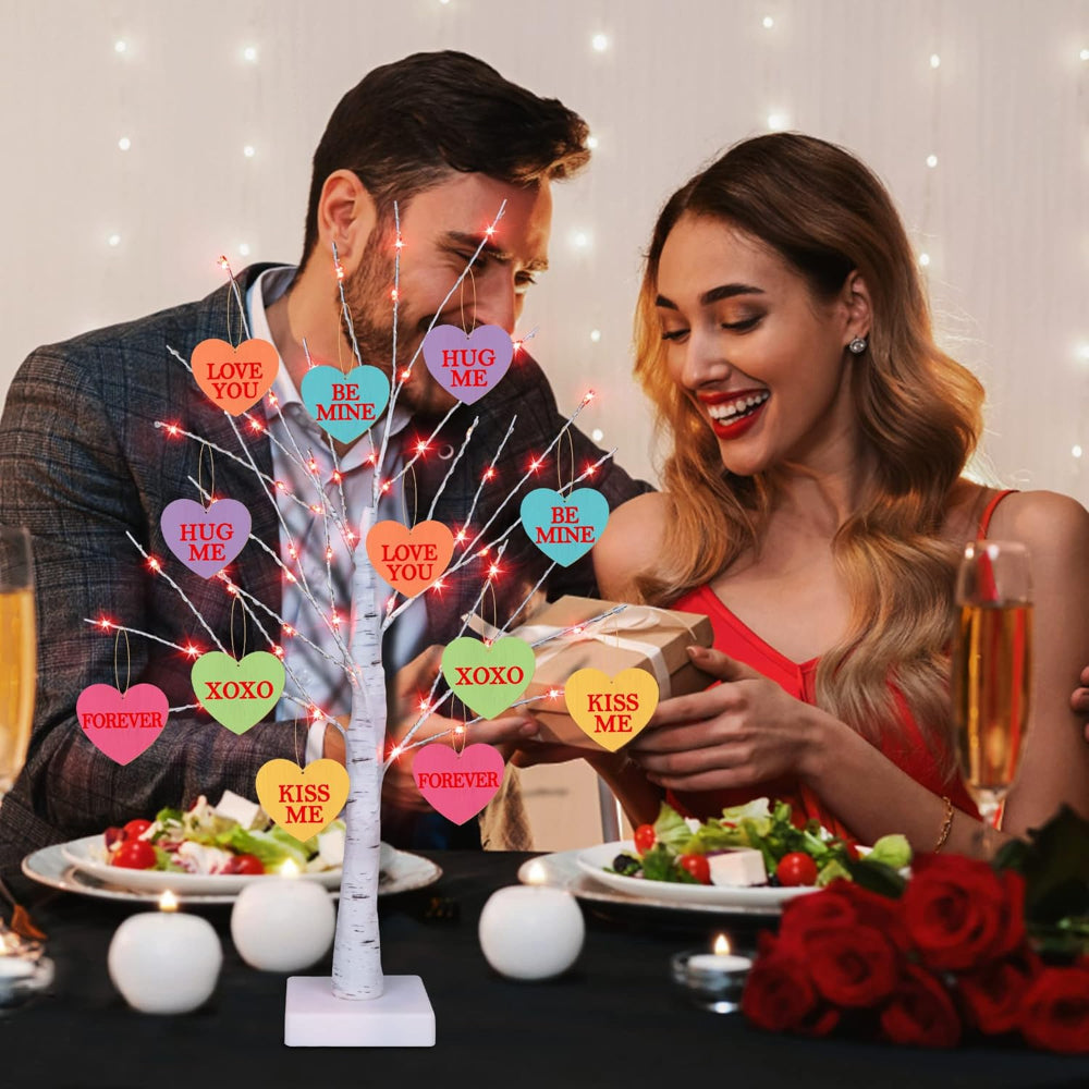 Lámpara LED Árbol de Corazones Decorativa de Mesa