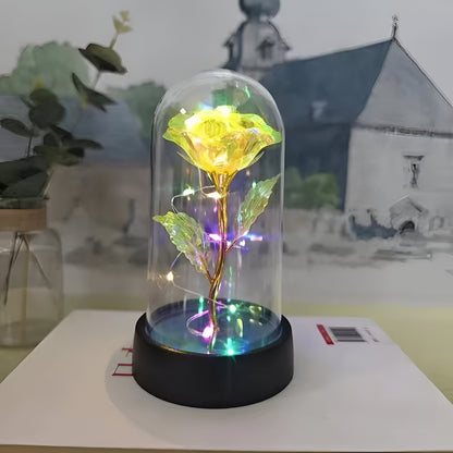 Lámpara LED Rosa Decorativa Cúpula de Mesa