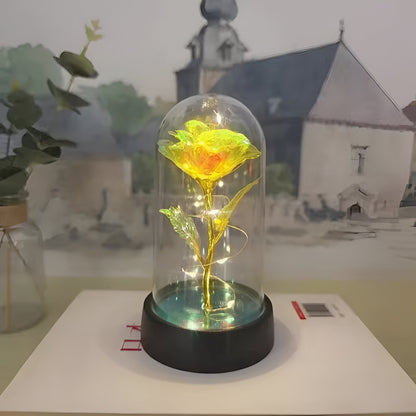 Lámpara LED Rosa Decorativa Cúpula de Mesa