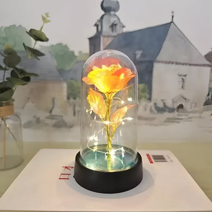 Lámpara LED Rosa Decorativa Cúpula de Mesa