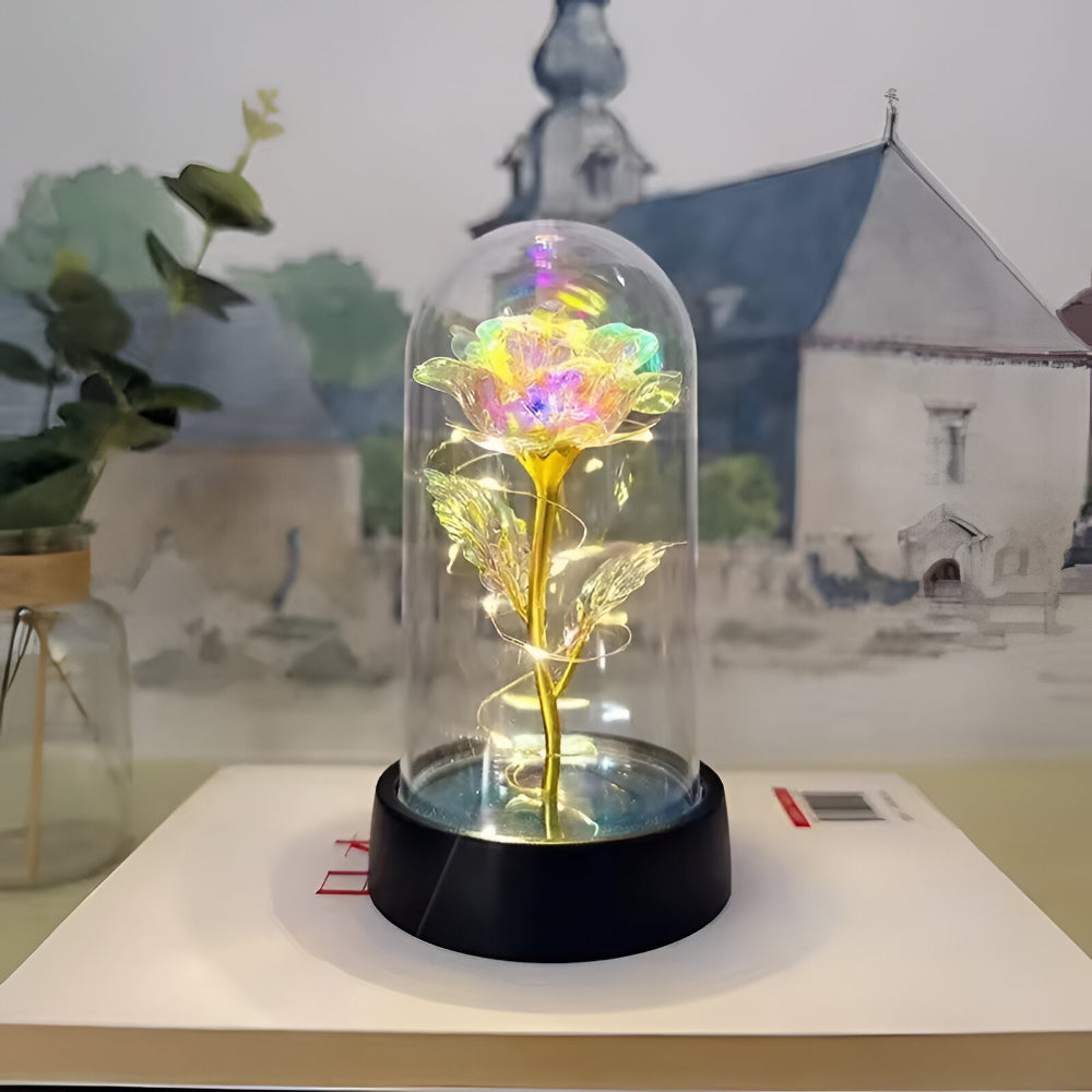 Lámpara LED Rosa Decorativa Cúpula de Mesa
