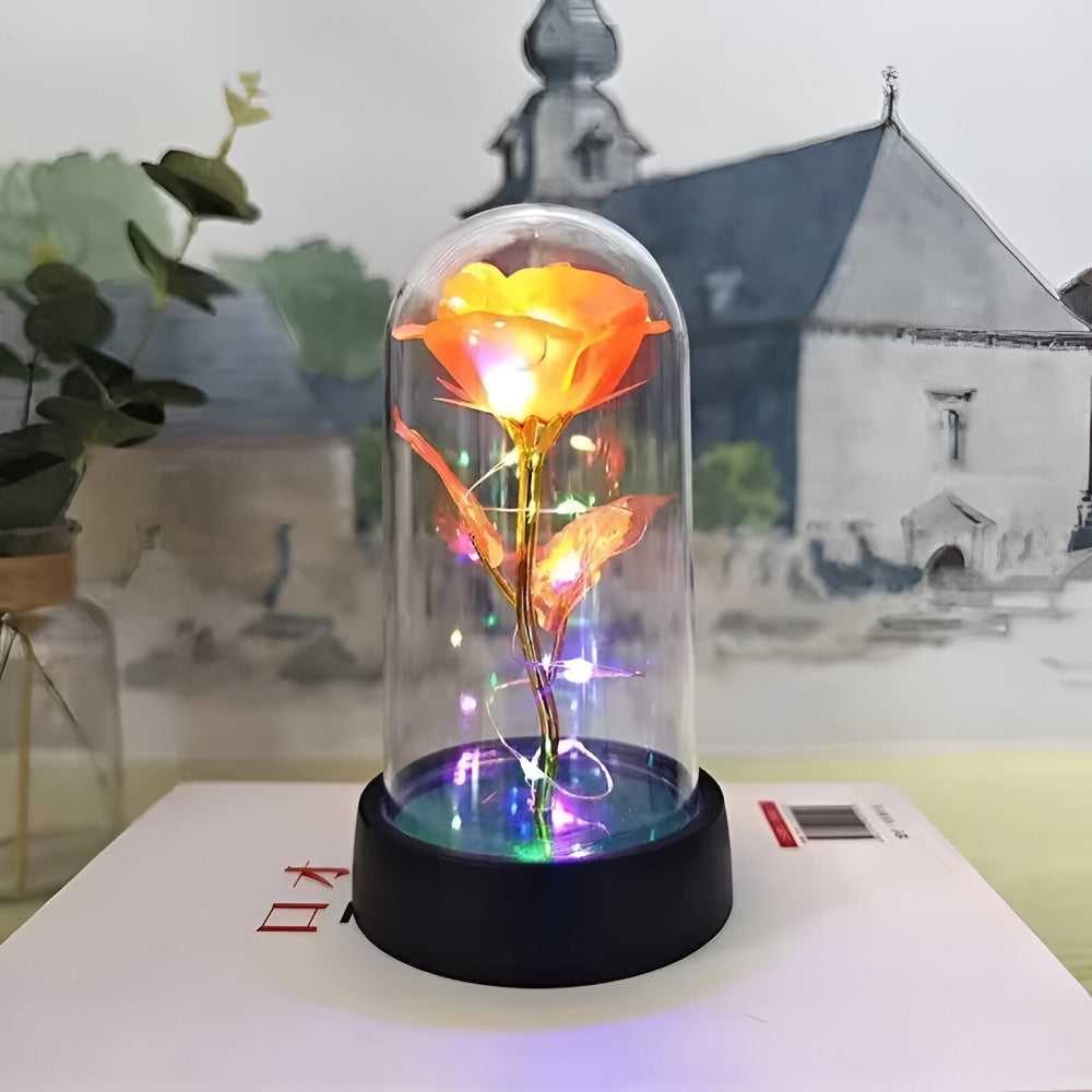 Lámpara LED Rosa Decorativa Cúpula de Mesa