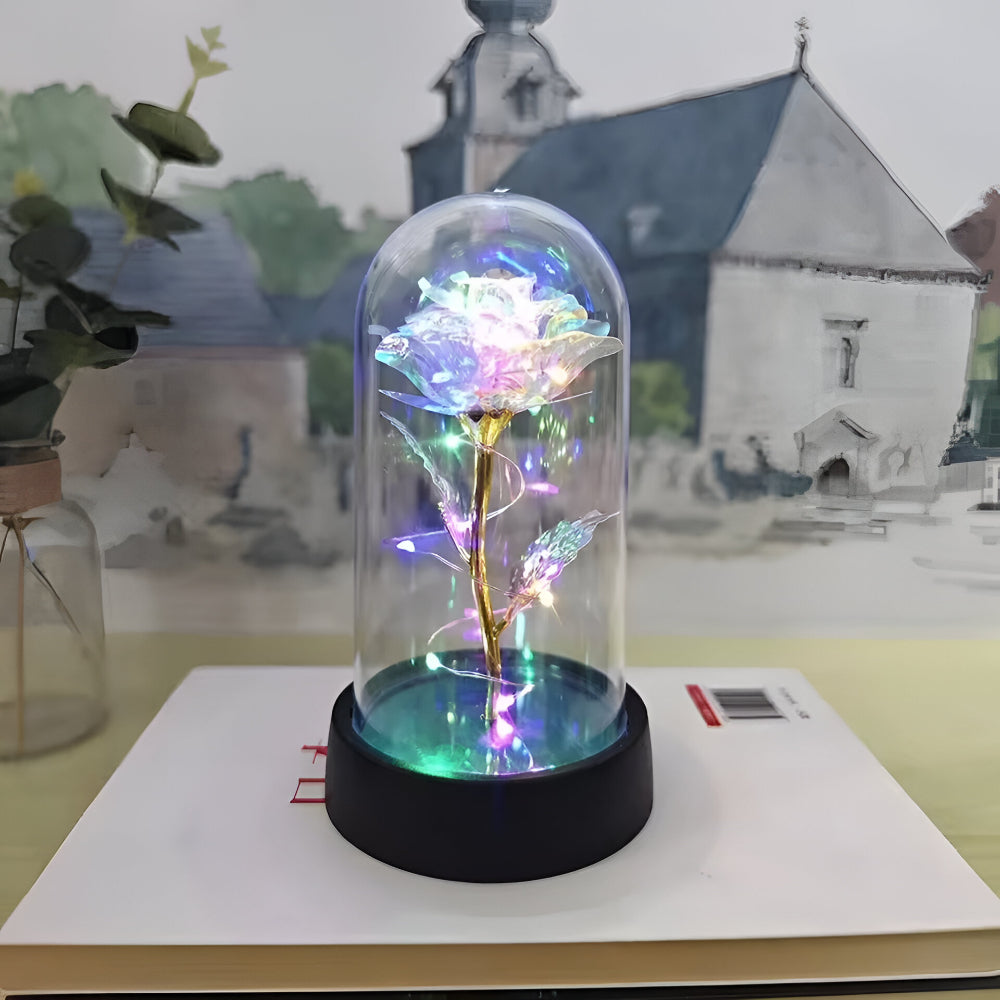 Lámpara LED Rosa Decorativa Cúpula de Mesa