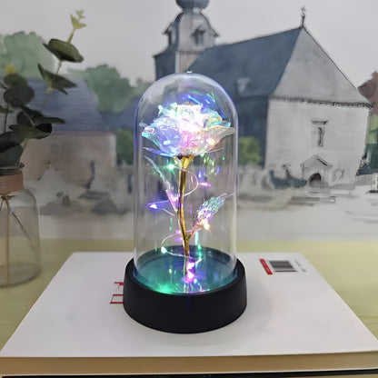 Lámpara LED Rosa Decorativa Cúpula de Mesa