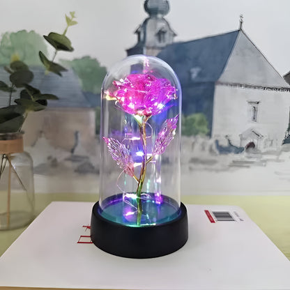 Lámpara LED Rosa Decorativa Cúpula de Mesa