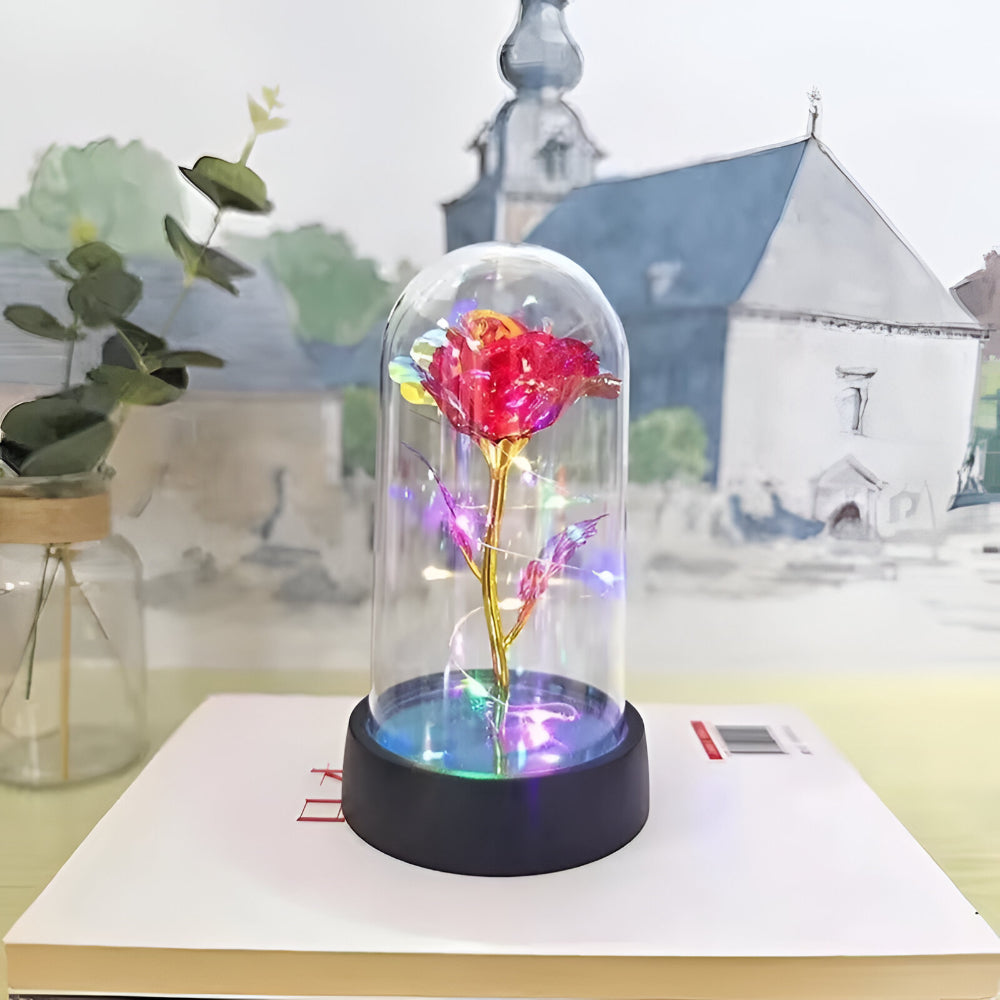 Lámpara LED Rosa Decorativa Cúpula de Mesa