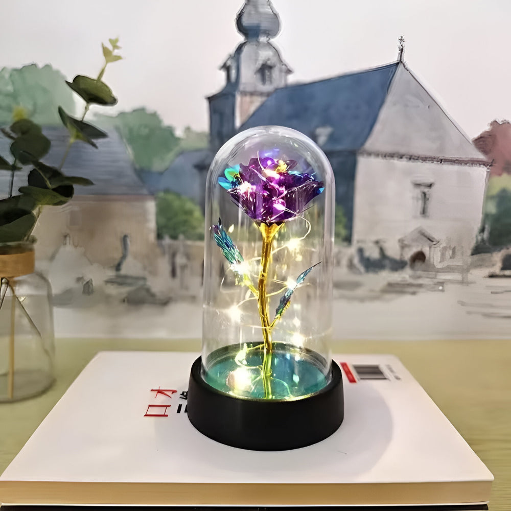 Lámpara LED Rosa Decorativa Cúpula de Mesa