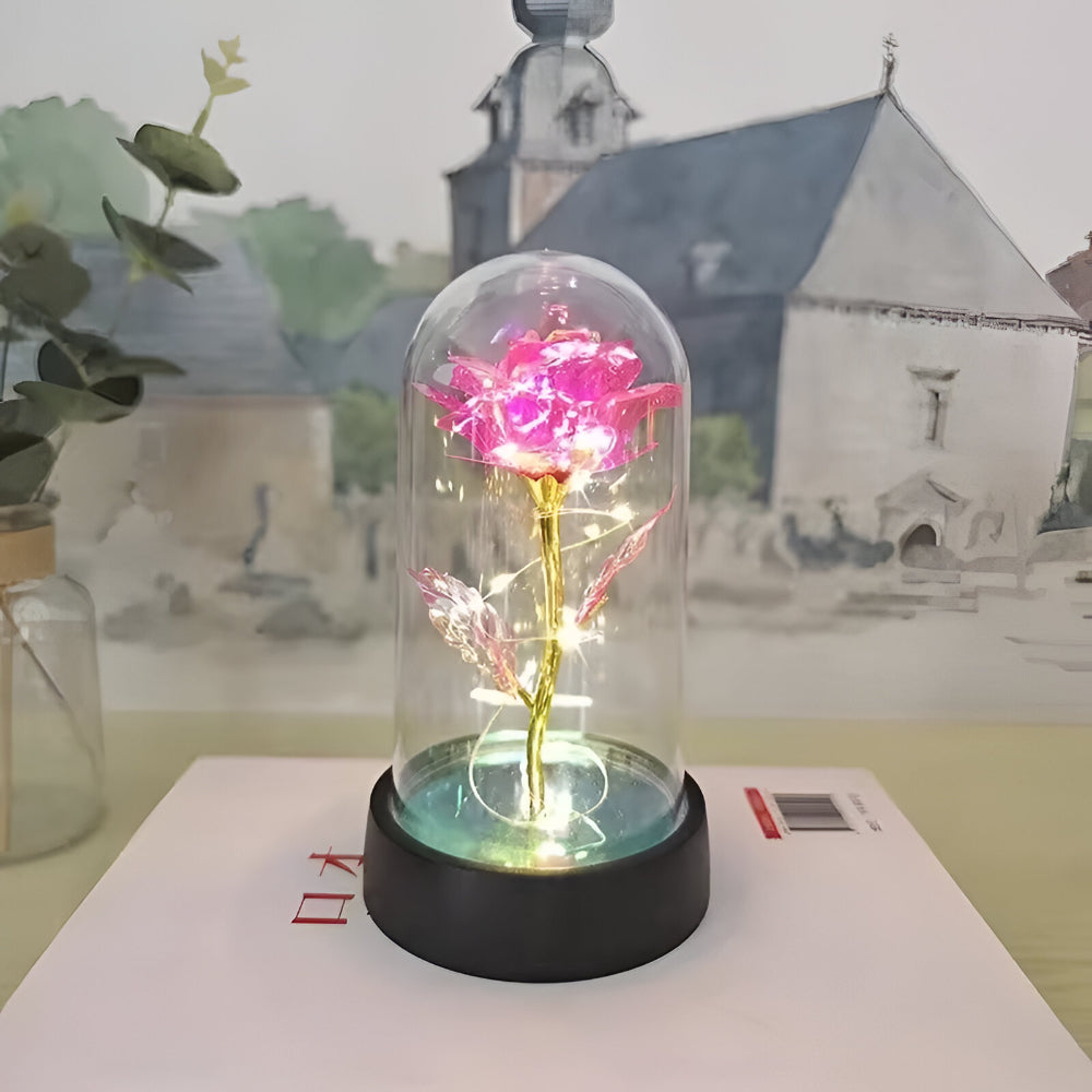 Lámpara LED Rosa Decorativa Cúpula de Mesa