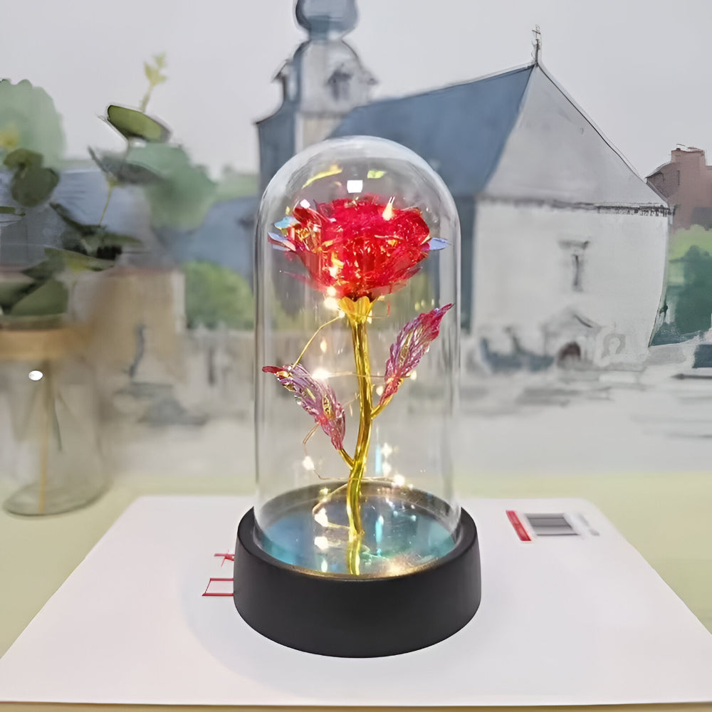 Lámpara LED Rosa Decorativa Cúpula de Mesa