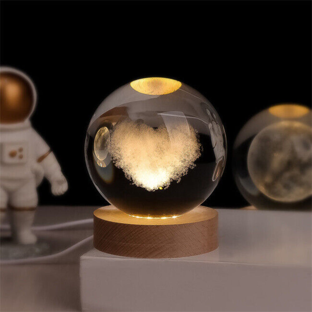 Lampka nocna Kryształowa Kula świecąca dekoracja planet kosmosu 11
