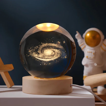 Lampka nocna Kryształowa Kula świecąca dekoracja planet kosmosu 2