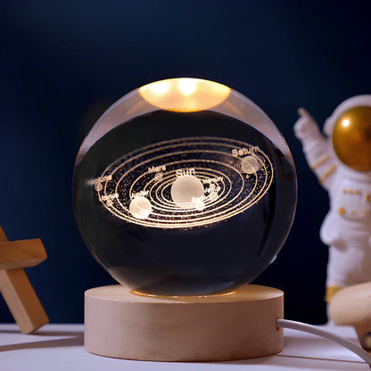 Lampka nocna Kryształowa Kula świecąca dekoracja planet kosmosu 3