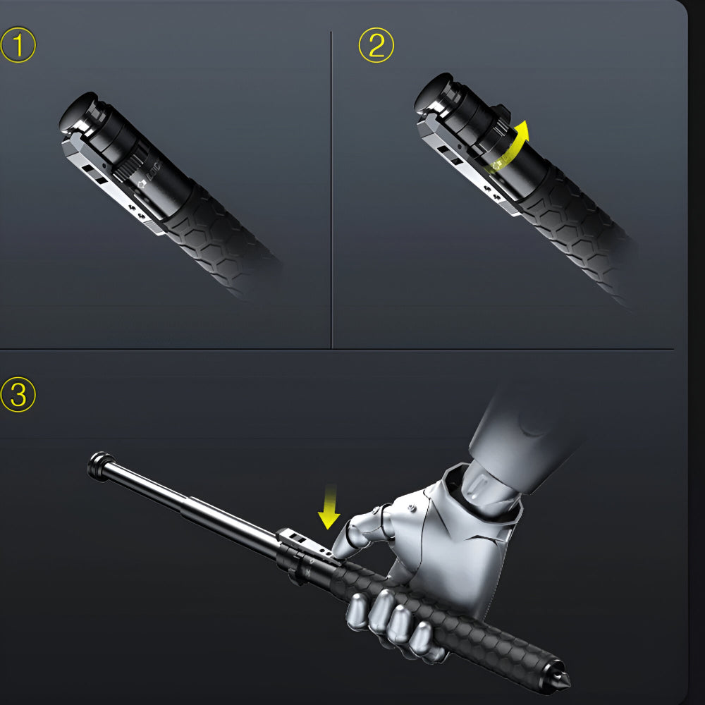 Laska Metalowa Teleskopowa Składana Antypoślizgowy Uchwyt