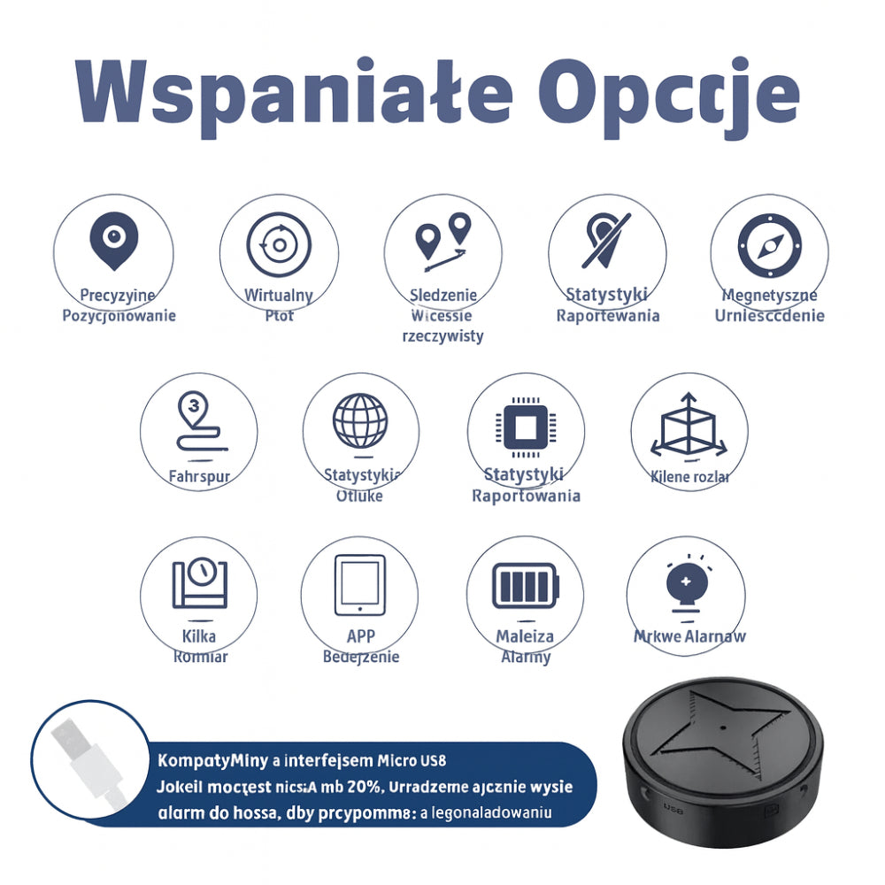 Lokalizator GPS Magnetyczny Samochód Mini Tracker Odporny Na Wodę
