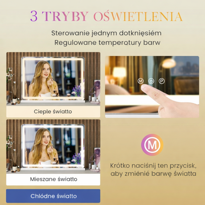 Lustro LED Aluminiową Ramą Trybami Kolorów 4