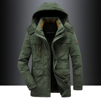Męska Kurtka Parka Pikowana Kapturem Odzież Outdoorowa 4