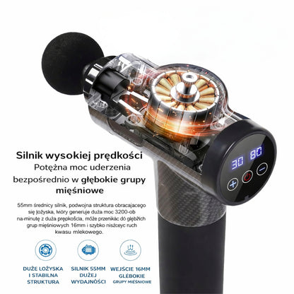 Masażer Elektryczny Regulacja Intensywności Głowice Wymienne