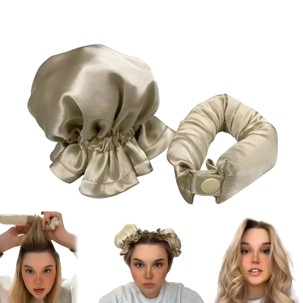 Opaska do Włosów Satynowa Bez Ciepła Lokówka Miękkie Loki