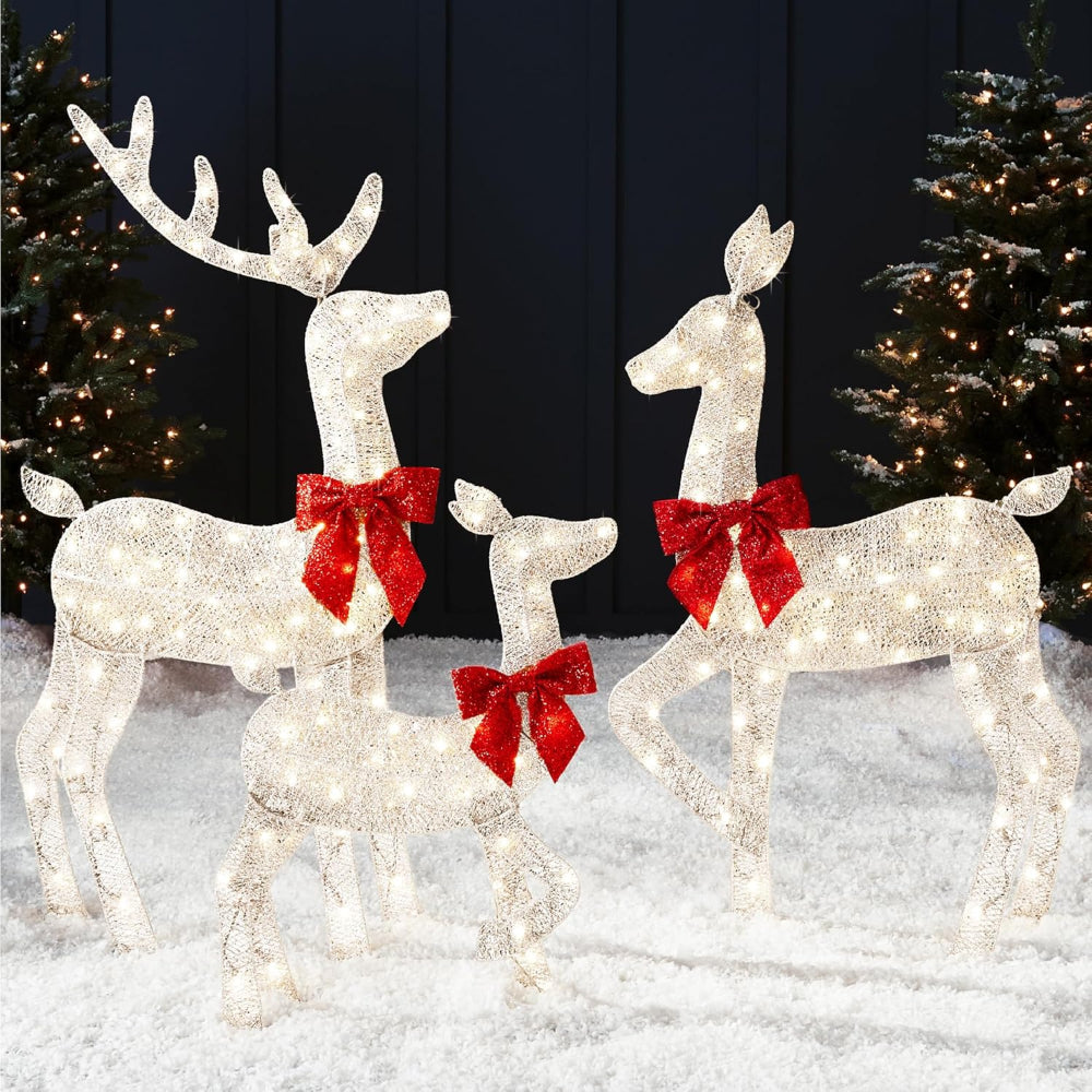 Adornos Navideños de Jardín Renos LED Decoración