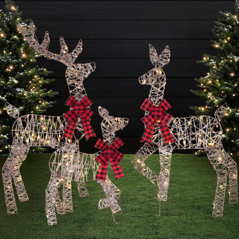Adornos Navideños de Jardín Renos LED Decoración