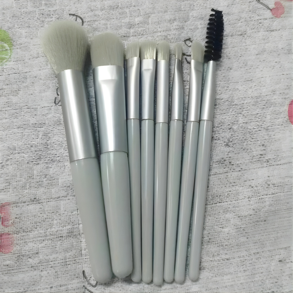 Set di Pennelli per Trucco con Astuccio da Viaggio 8 Pezzi