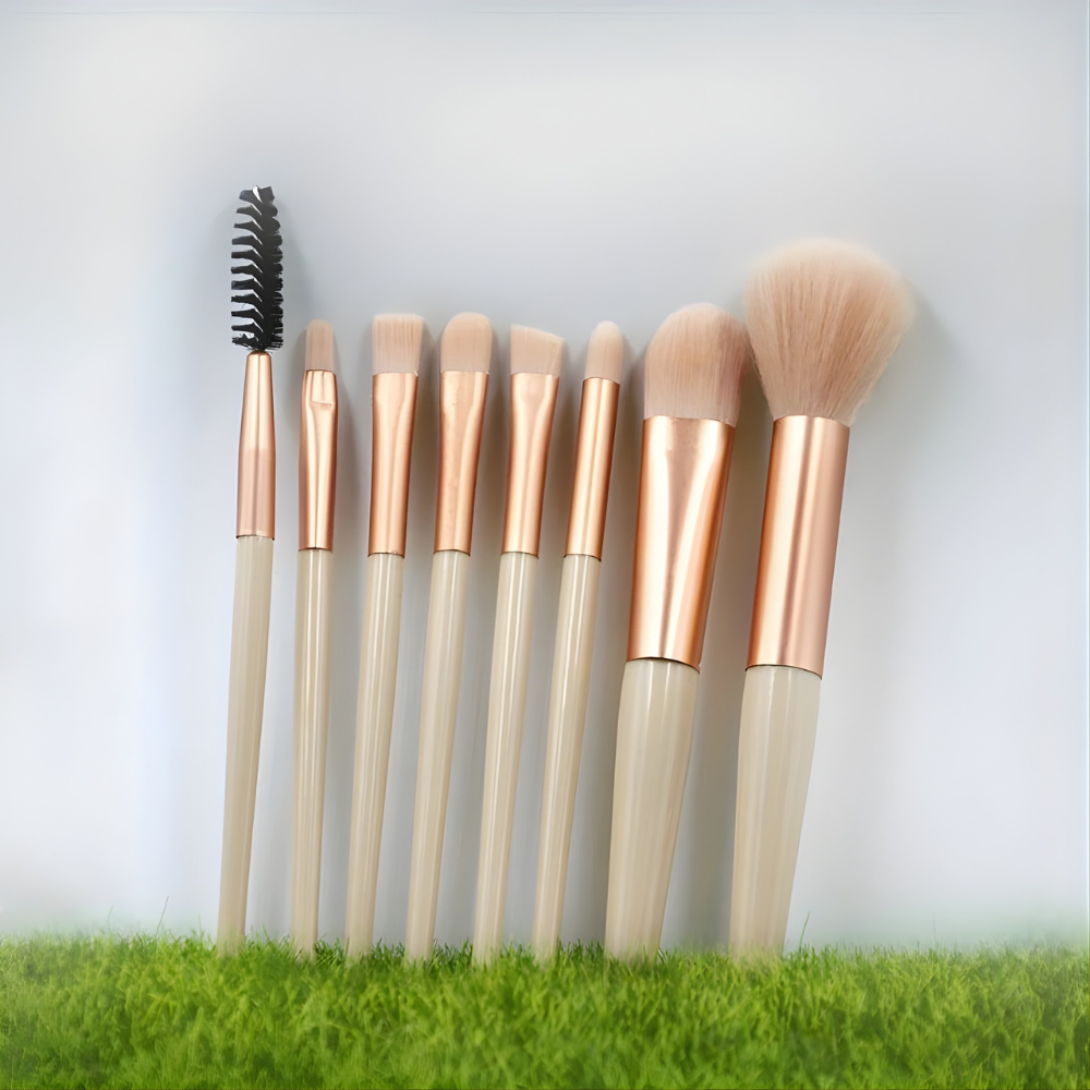 Set di Pennelli per Trucco con Astuccio da Viaggio 8 Pezzi