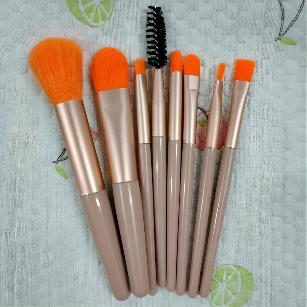 Set di Pennelli per Trucco con Astuccio da Viaggio 8 Pezzi