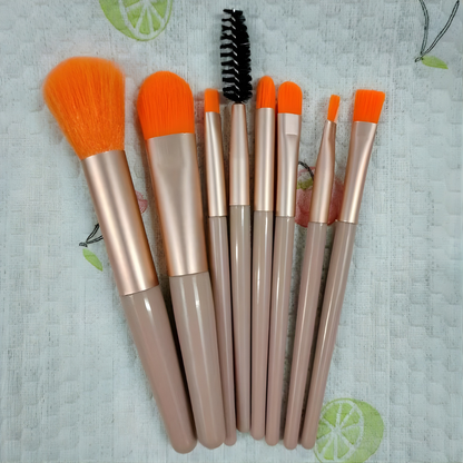 Set di Pennelli per Trucco con Astuccio da Viaggio 8 Pezzi