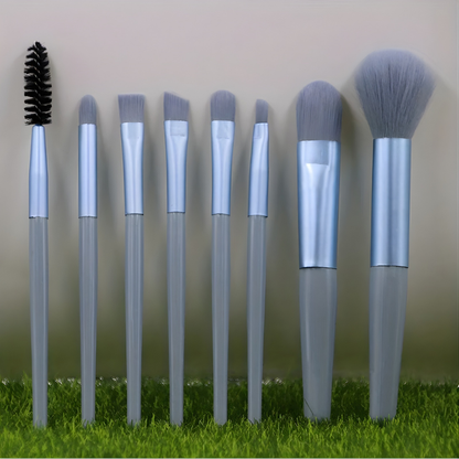 Set di Pennelli per Trucco con Astuccio da Viaggio 8 Pezzi