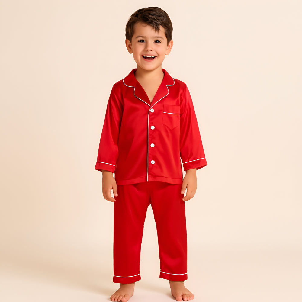 Pijama Infantil de Dos Piezas Liso para Dormir