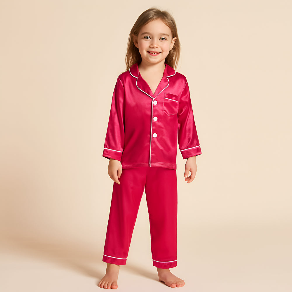 Pijama Infantil de Dos Piezas Liso para Dormir