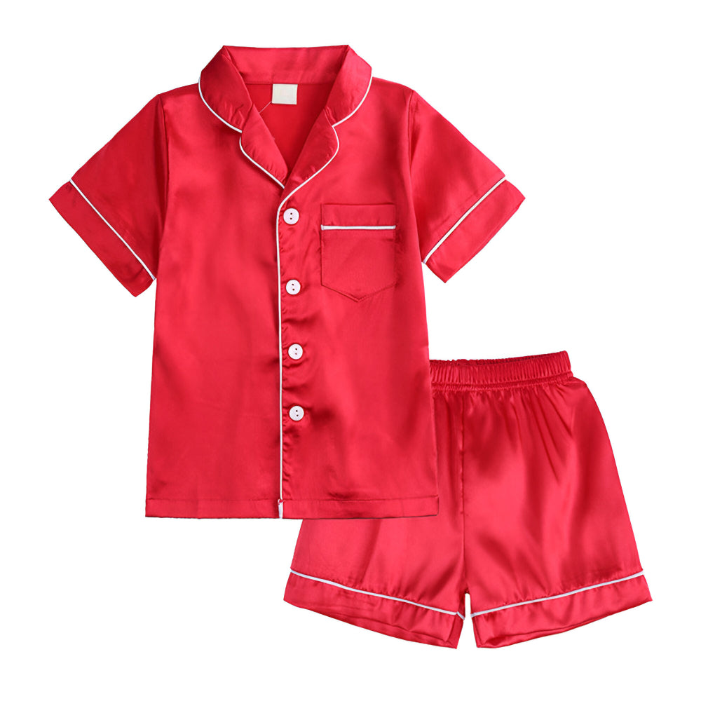 Pijama Infantil de Dos Piezas Liso para Dormir