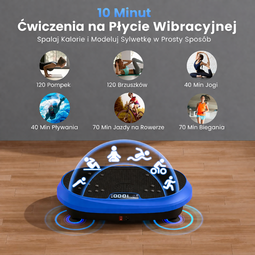Platforma Wibracyjna Fitness Ćwiczeń Masaż Bluetooth 4