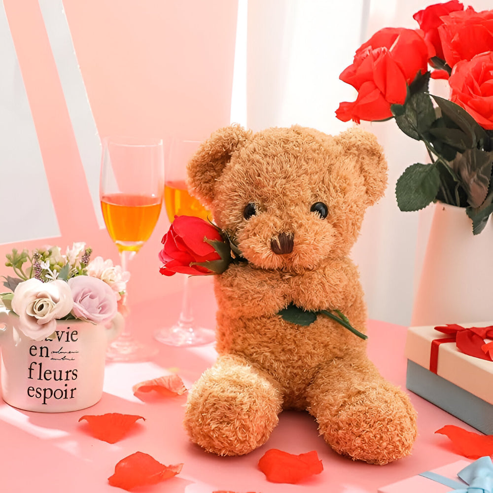 Orso di Peluche Rosa Decorativo Regalo Romantico