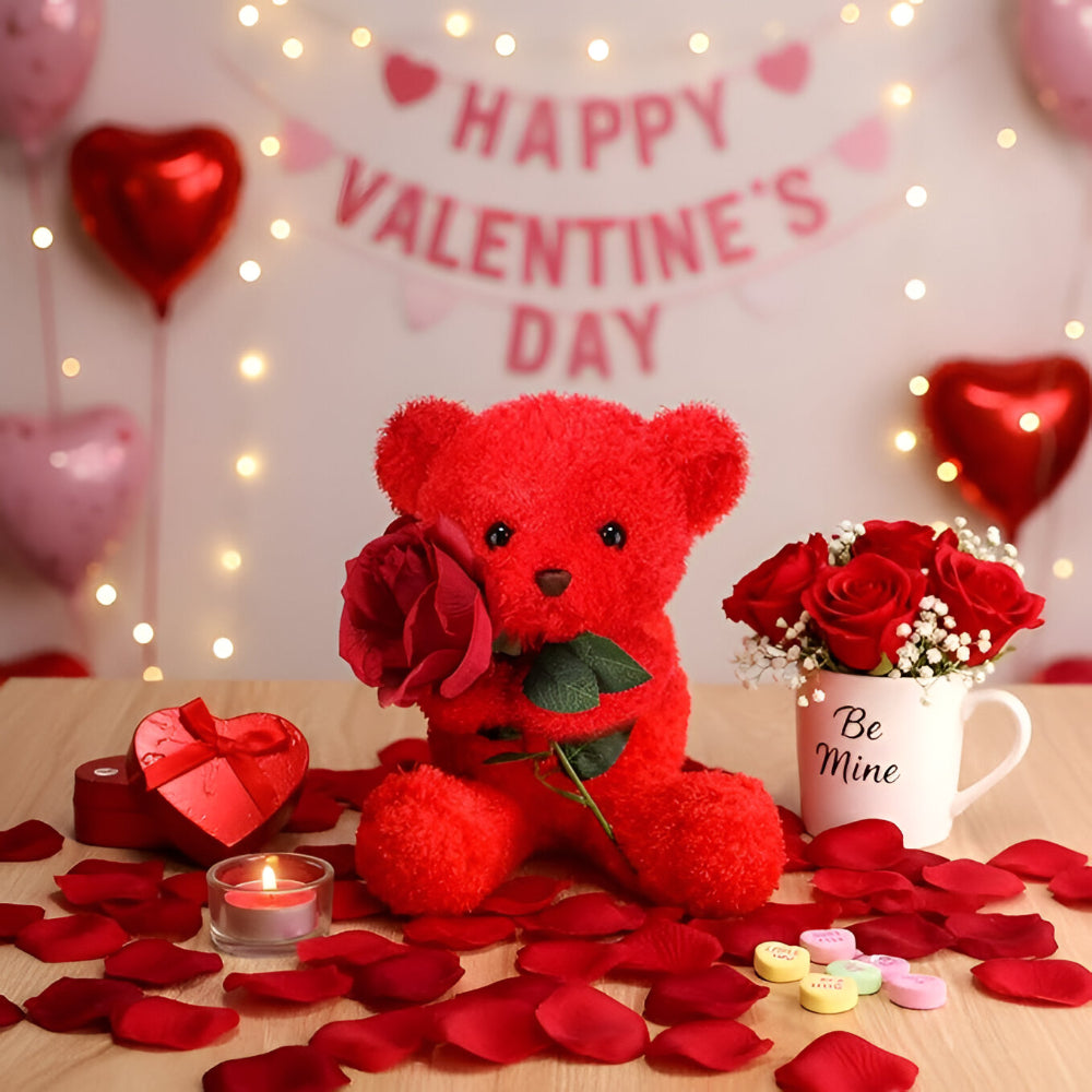 Orso di Peluche Rosa Decorativo Regalo Romantico