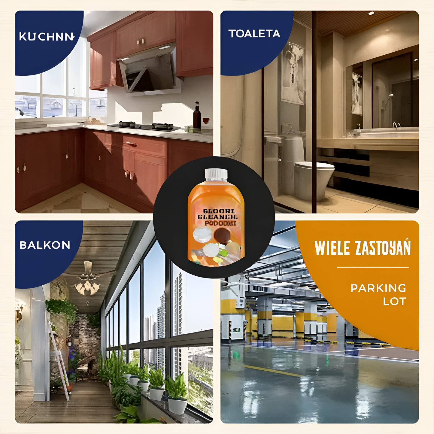 Płyn do Mycia Podłóg Cytrynowy Mocny Środek Czyszczący