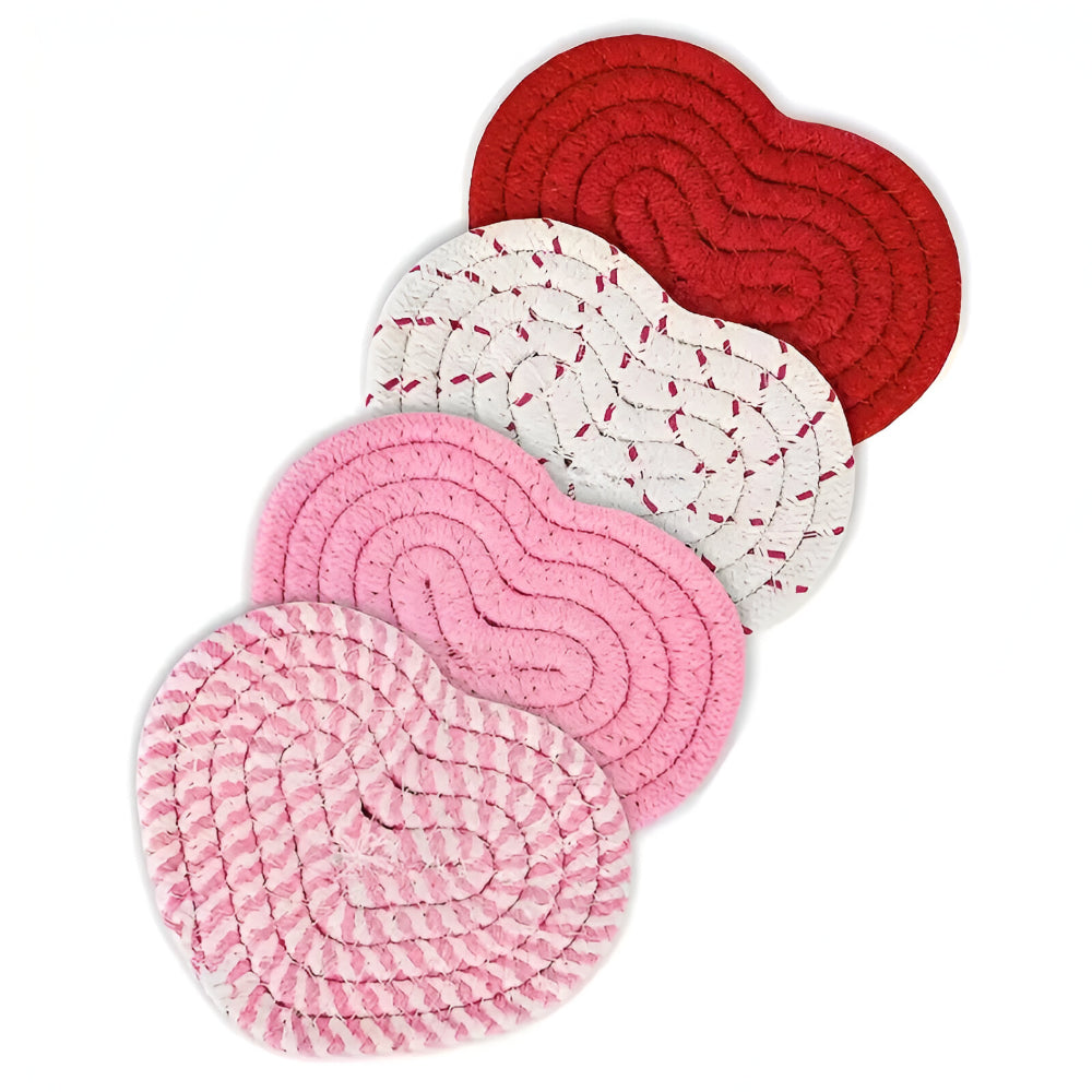 Decorative Heart Table Mats Surface Protection Set