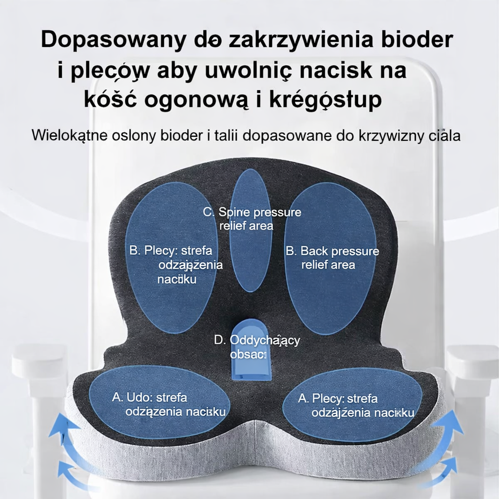 Poduszka lędźwiowa fotela samochodowego pianka pamięciowa 3