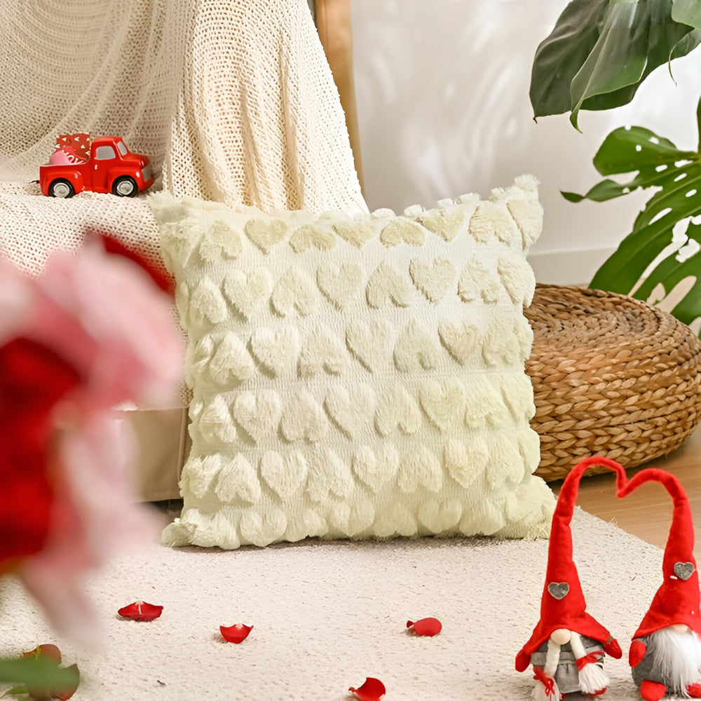 Valentine's Decorative Pillowcases Pink Heart Motif