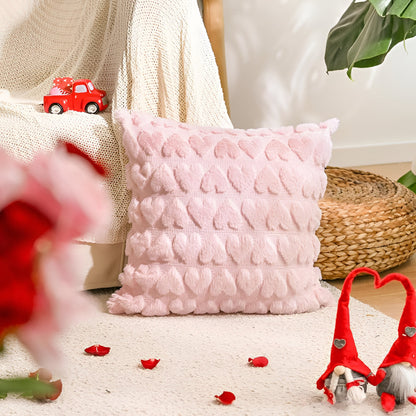 Valentine's Decorative Pillowcases Pink Heart Motif