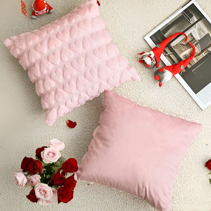 Valentine's Decorative Pillowcases Pink Heart Motif