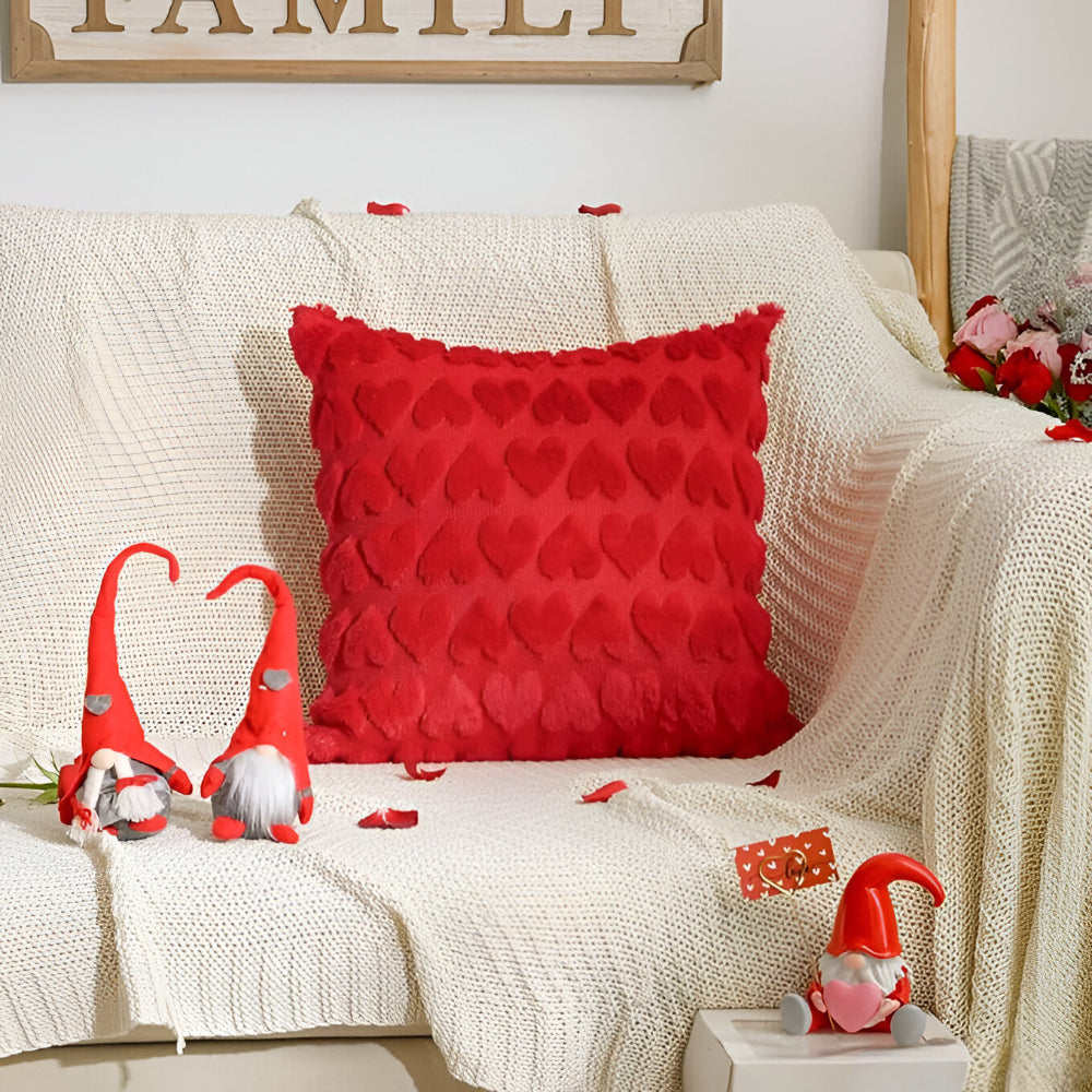 Valentine's Decorative Pillowcases Pink Heart Motif