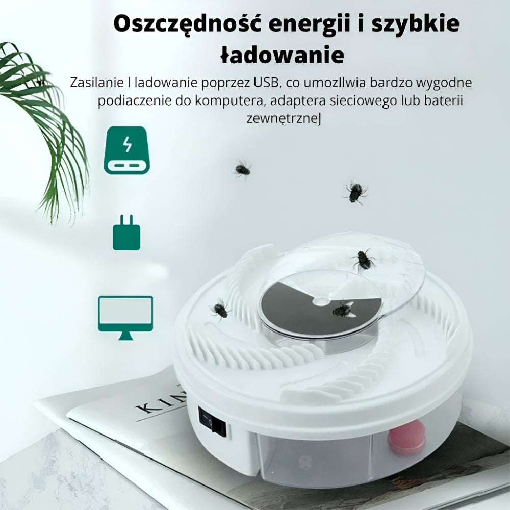 Pułapka na Muchy Elektryczna Cicha Obracająca Odstraszacz Owadów
