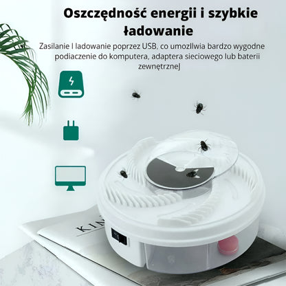 Pułapka na Muchy Elektryczna Cicha Obracająca Odstraszacz Owadów