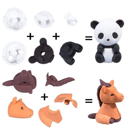 Puzzle Zestaw Gumki Ścierania Zwierzątka 4