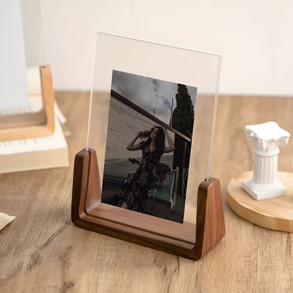 Ramka Akryl Zdjęcia Stojąca Lite Drewno