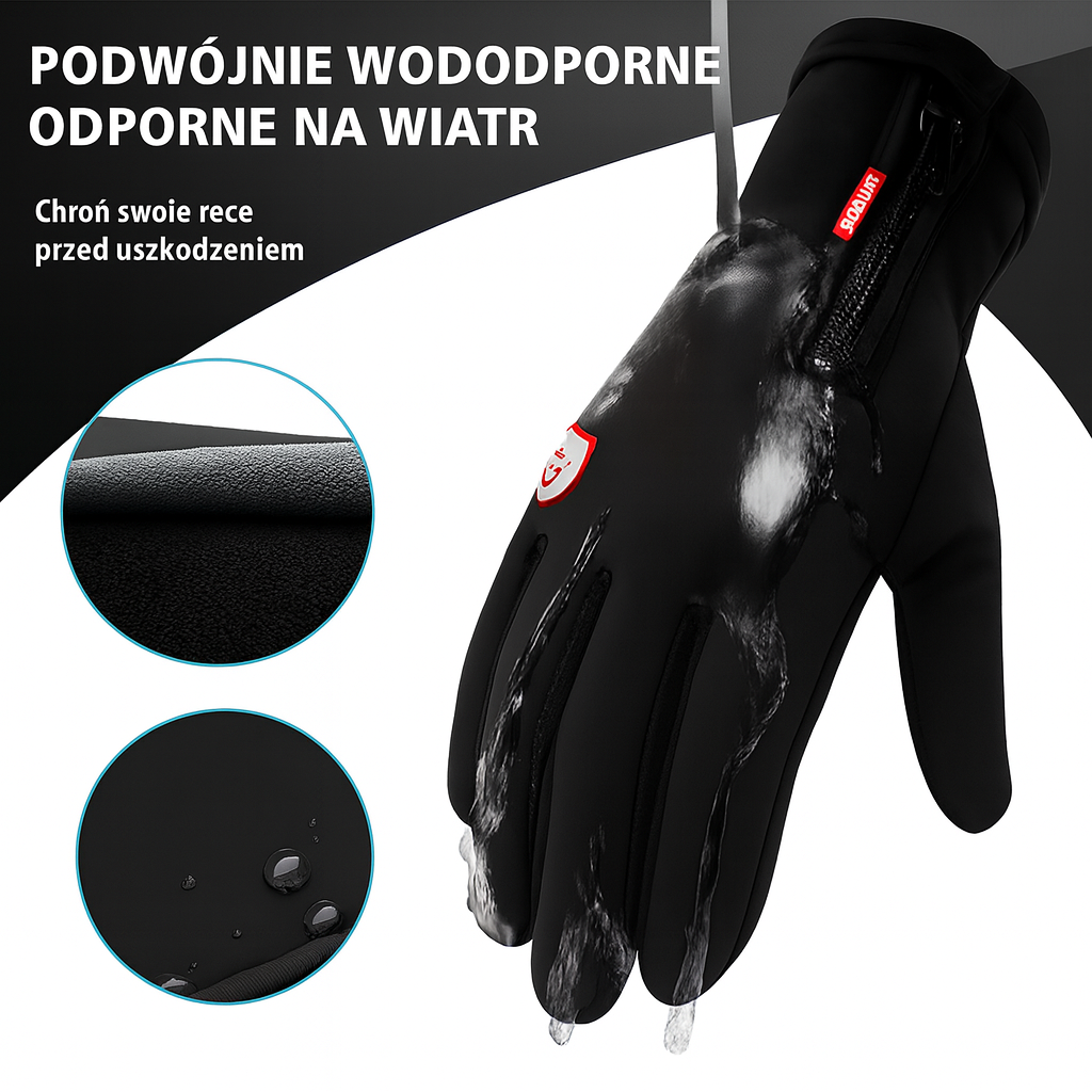 Rękawice Zimowe Podgrzewane Dotykowe Antypoślizgowe Sportowe